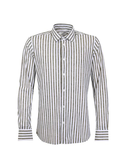 Camicia a righe in lino Army Green Archivium Be Uptated | AR24ST22CA NES03 LINEN301